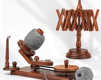 Handmade Rosewood Yarn Winder and Swift, Knitting Crocheting Accessories, Wooden Ball Winder Machine, Gift for Mom