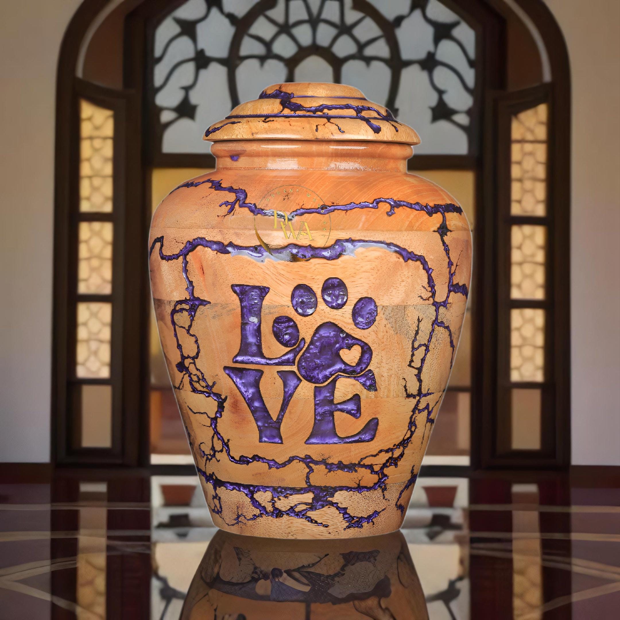 Personalized Wooden Pet Urn, Dog Ashes Keepsake, Paw Print Memorial Box ...