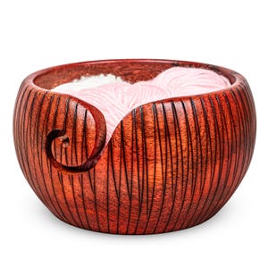 Personalized Handmade Wooden Yarn Bowl ,Large Yarn Storage Bowl for Knitting & Crocheting- Knit Bowl, Gift For Grandmother Yarn Storage Bowl