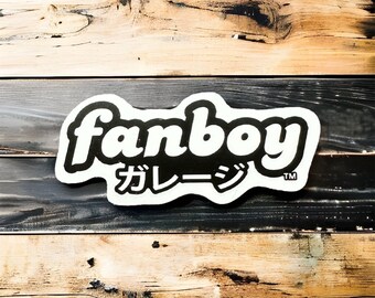 Adhesivo JDM de alta calidad / Calcomanía para automóvil / Adhesivo para computadora portátil Logotipo blanco y negro Fanboy Garage