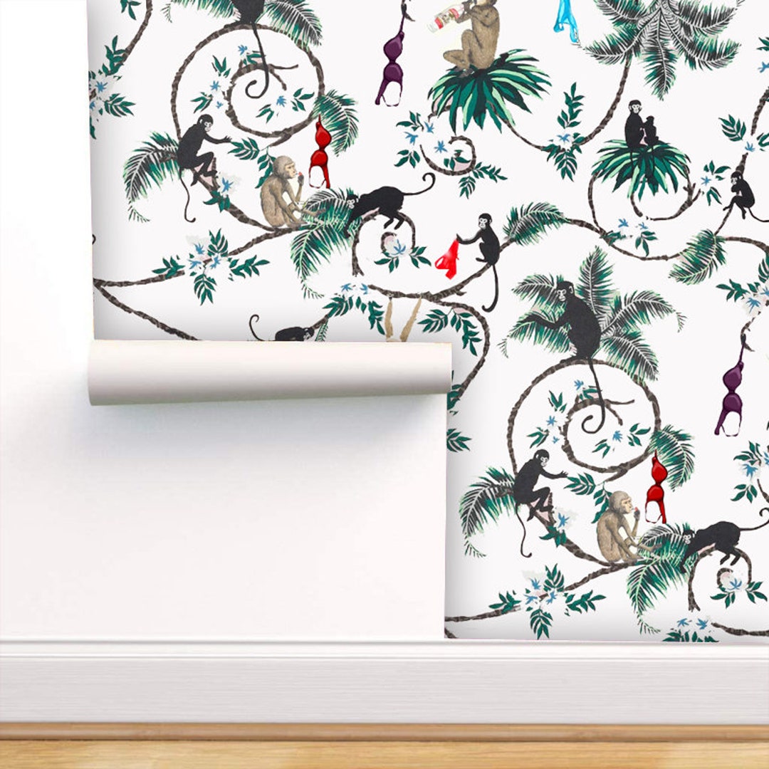 Drunk Monkeys Wallpaper  Whimsical Walls