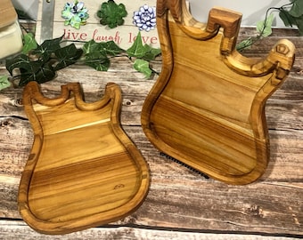 Handcrafted Guitar Tray – Rustic Hardwood Organizer, Musician Gift