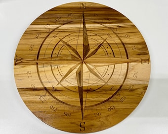 Wood Compass Rose Housewarming Gift – Coastal Wall Decor – Lake House Sign – Beach House Decor – Nautical Wood Art – New Home Gift