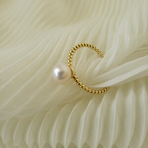 Freshwater Pearl 14K-Gold-Plated Adjustable Ring