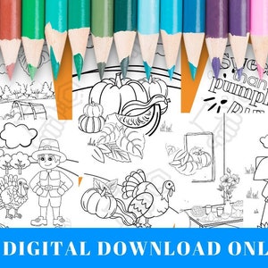 Thanksgiving Coloring Pages, Thanksgiving Printables, Printable Coloring Pages, Thanksgiving Activities, Coloring Page ,DIGITAL, Active