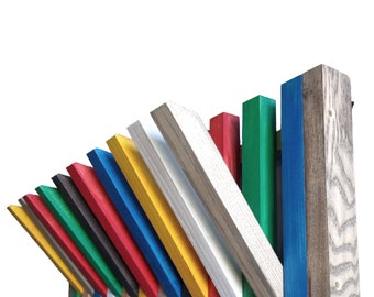 Solid wood hooks,Coat rack,piano keys shaped hooks,creative hooks, Multicoloured