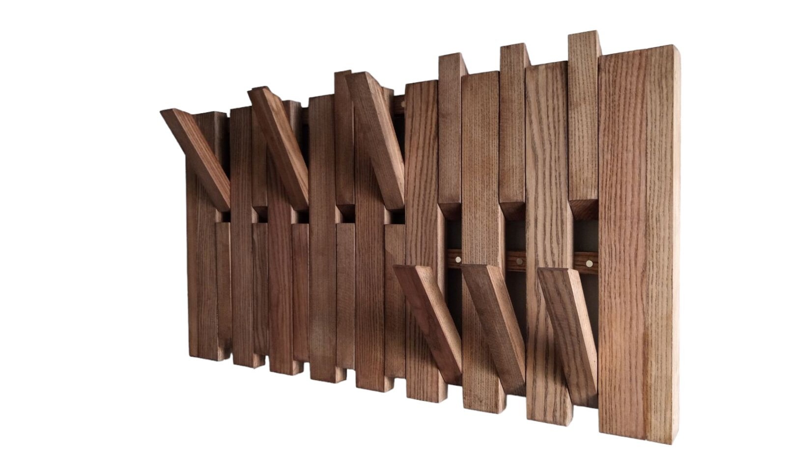 Wall Mount Organizer Piano.natural Wood.double Layer Coat Racks for ...