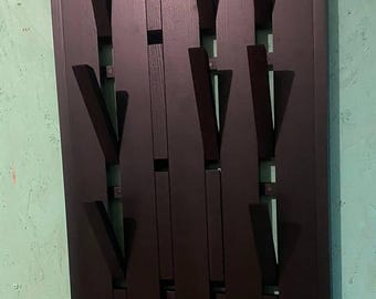Wall mounted organizer.Hallway hanger.Solid wood hooks,Coat rack,piano keys shaped hooks,creative hooks, Black
