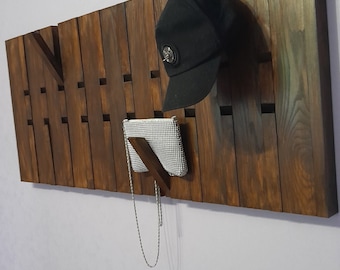 Doppellagige Holzhaken,Holzgarderobe,Wandhaken,Naturholzgarderobe,Handgemachte Garderobe,Garderobe,Geschenk zur Wohnungserwärmung