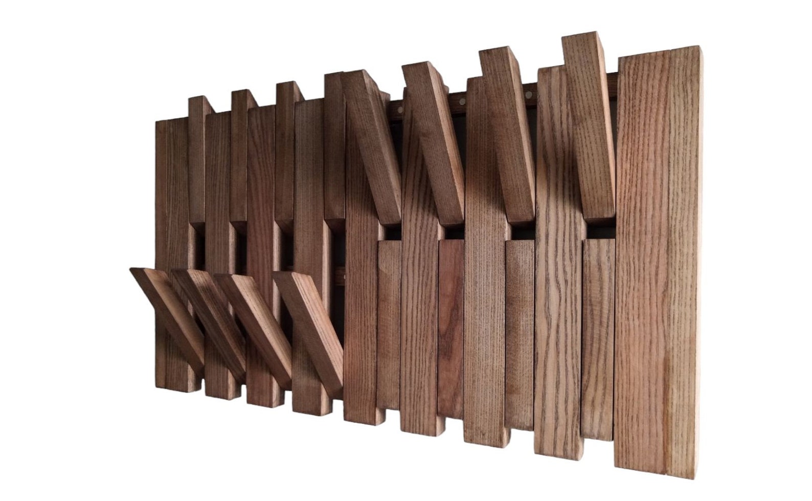 Wall Mount Organizer Piano.natural Wood.double Layer Coat Racks for ...