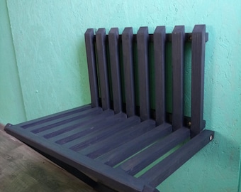 Wall-mounted folding chair for hallways.Hallway bench transformer.Ash chair..Portable folding stool for entryway, balcony, Graphite