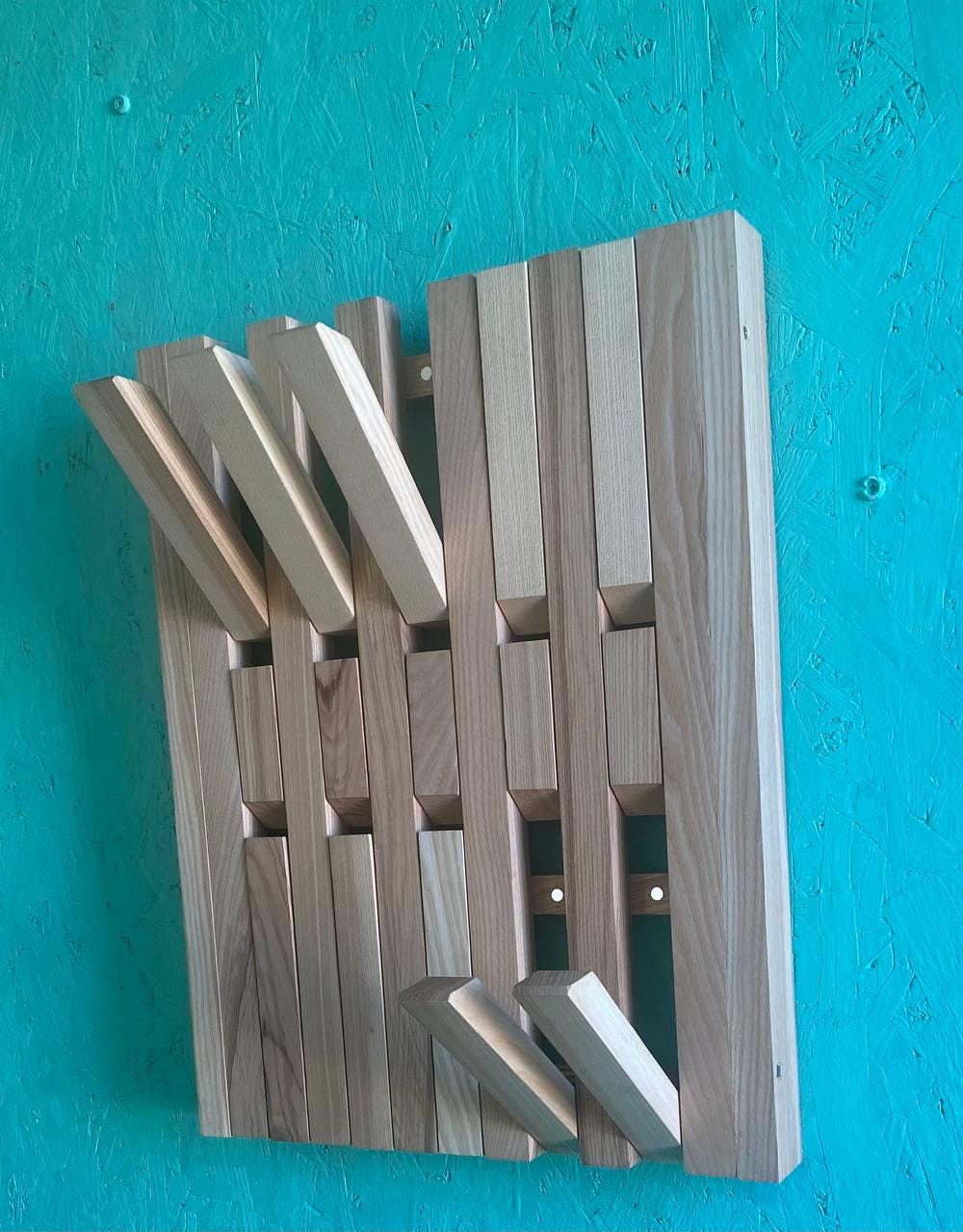 Wall Mount Organizer Piano.natural Wood.double Layer Coat Racks for ...