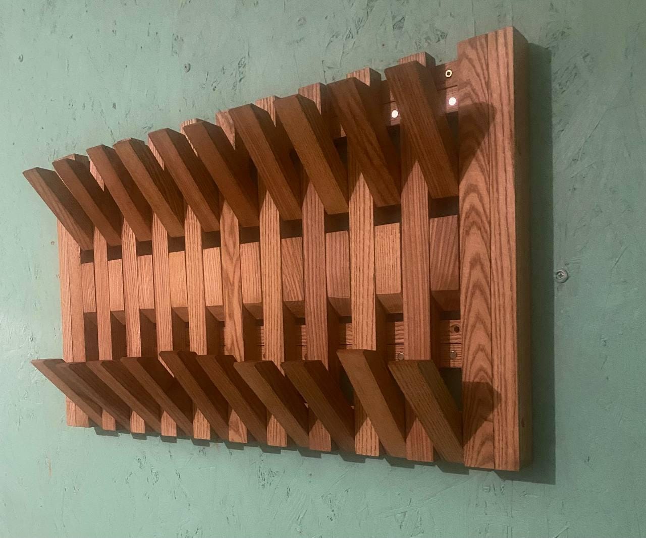 Wall Mount Organizer Piano.natural Wood.double Layer Coat Racks for ...