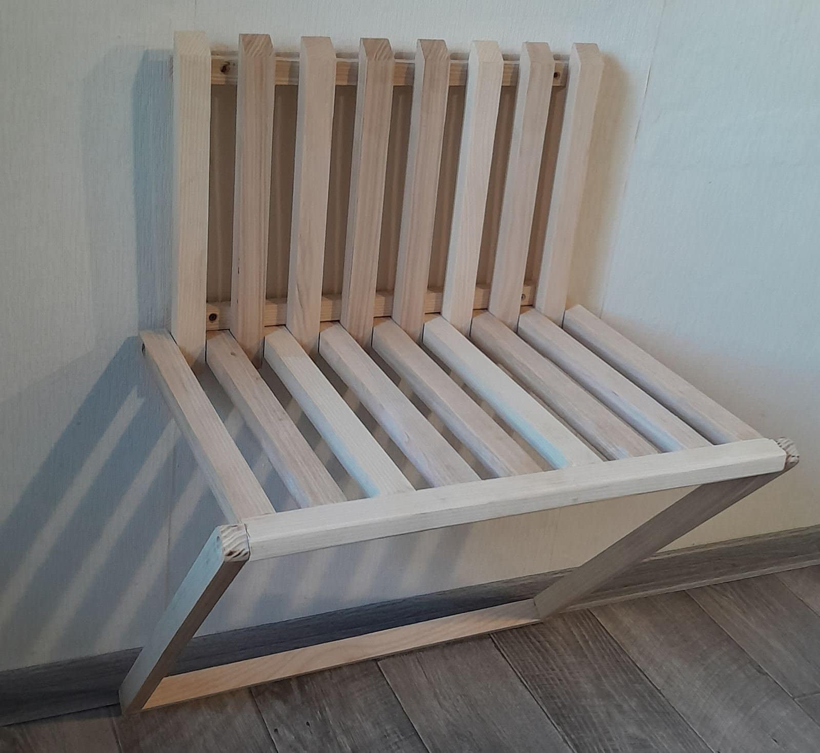 Wall mounted Folding Chair for Hallways.hallway Bench Transformer.natural Wood Handmade Etsy