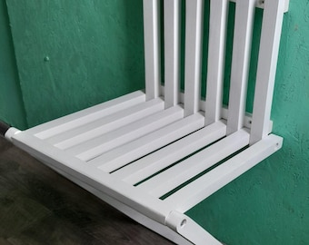 Silla plegable de pared para recibidor.Banco de recibidor transformador.Madera natural, Blanco