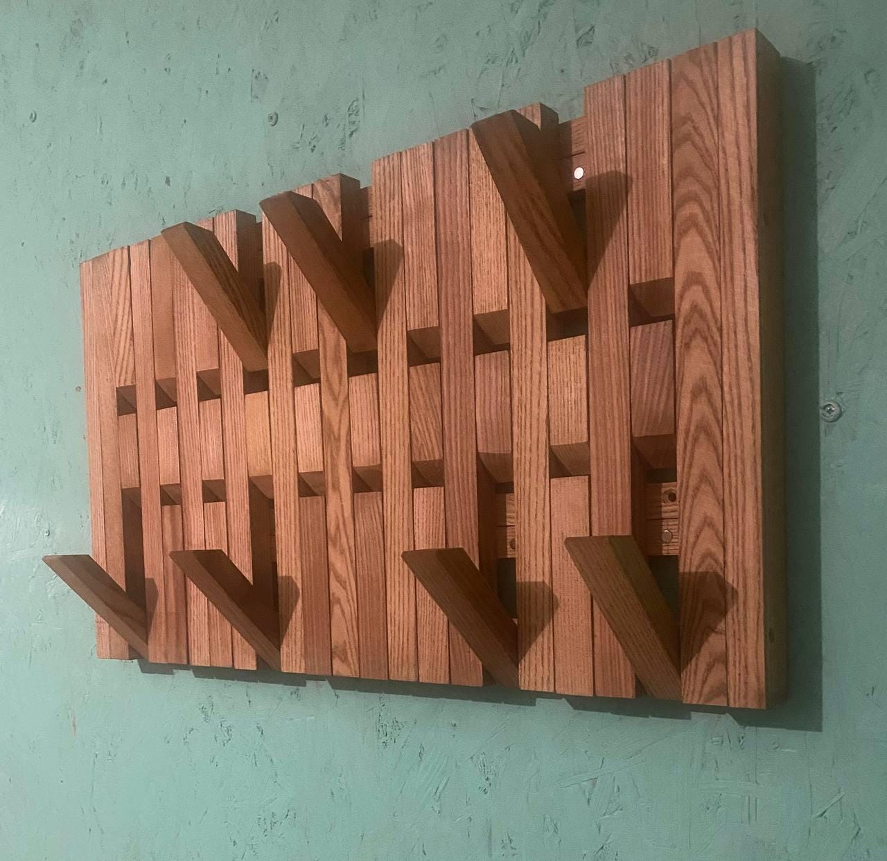 Wall Mount Organizer Piano.natural Wood.double Layer Coat Racks for ...