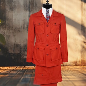 Pure Cotton Red Safari Suit