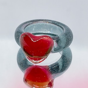 003 Kaffegeléhjärta, Handgjord ring [beställd]