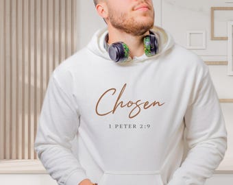 Chosen Hoodie Christian Faith Sweatshirt Unisex Pullover Classic Bible Word Scripture