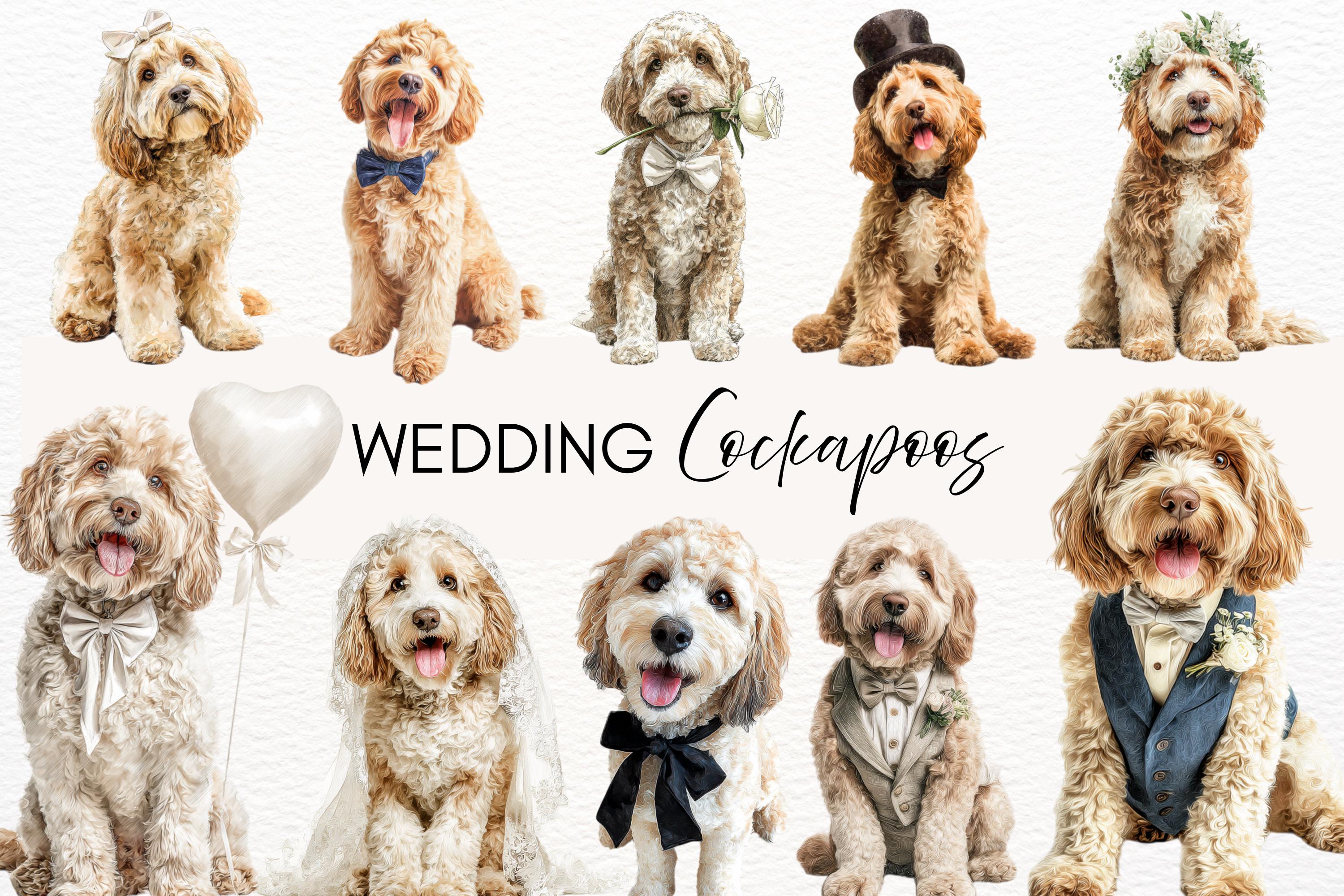 Cockapoo Pfp Wedding Cockapoos Watercolour Clipart Bundle, 20 Transparent PNG 300 ...
