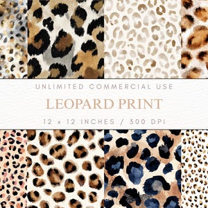 Leopard Print Seamless Patterns, Textured Animal Print Digital Paper, Brown Neutral Backgrounds 10 JPG