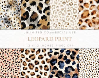 Leopard Print Seamless Patterns, Textured Animal Print Digital Paper, Brown Neutral Backgrounds 10 JPG