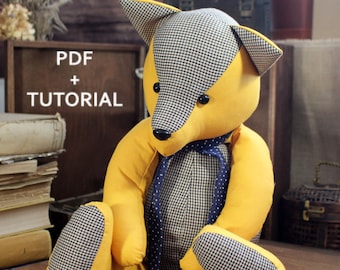 Simple Fox Pattern 18" Easy Pattern Memory Bear Sewing Tutorial Pattern Sewing Pattern Simple Bear Keepsake Bear Pattern PDF Memory Bears