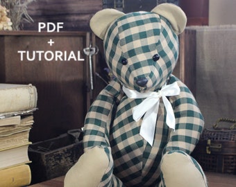 Memory Bear Pattern Easy 18" Sewing Pattern Simple Bear Pattern Sewing Pattern PDF Teddy Bear Pattern Keepsake Bear PDF Pattern Soft Toy