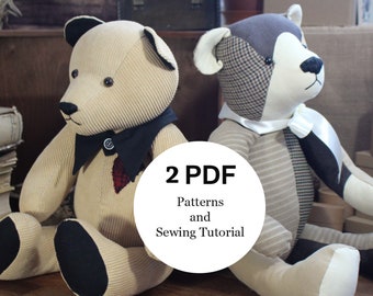 Zwei Memory Bear-Schnittmuster: 18-Zoll-Andenken-Bär (PDF-Muster)