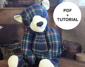 Simple Memory Bear Pattern 18" Easy Bear Pattern Memorial Bear Sewing Tutorial Pattern Sewing Pattern Simple Bear Keepsake Bear PDF Pattern