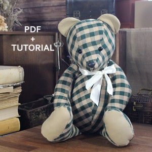 Memory Bear Pattern Easy 18" Sewing Pattern Simple Bear Pattern Sewing Pattern PDF Teddy Bear Pattern Keepsake Bear PDF Pattern Soft Toy