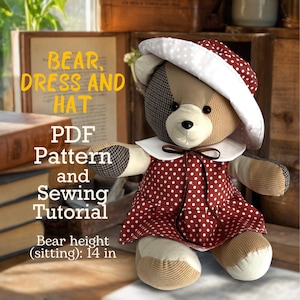 Memory Bear Pattern Easy 14&quot; Clothes For Bear Sewing Pattern Simple Bear Pattern Sewing Pattern PDF Teddy Bear Pattern Keepsake Bear PDF