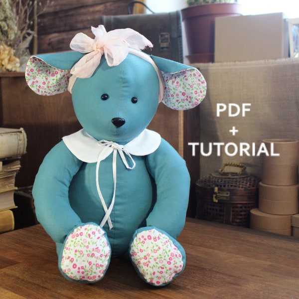 Simple Pattern 18" Memory Mouse Pattern Tutorial Memory Bear Pattern PDF Pattern Sewing Mouse Pattern Simple Bear Keepsake Bear Sewing