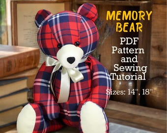 Memory Bear Easy Bear Schnittmuster Gedenkbär Nähanleitung Schnittmuster Schnittmuster Einfacher Bär Andenken Bär PDF Pattern Simple Pattern
