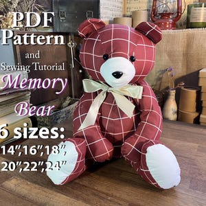 Memory Bear Simple Pattern Easy Bear Pattern Memorial Bear Sewing Tutorial Pattern Sewing Pattern Simple Bear Keepsake Bear PDF Pattern