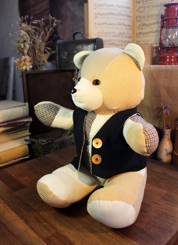 思い出のクマのパターン 簡単な14インチの裁縫パターン シンプルなクマ