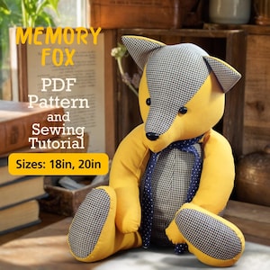 Simple Fox Pattern 18" Easy Pattern Memory Bear Sewing Tutorial Pattern Sewing Pattern Simple Bear Keepsake Bear Pattern PDF Memory Bears
