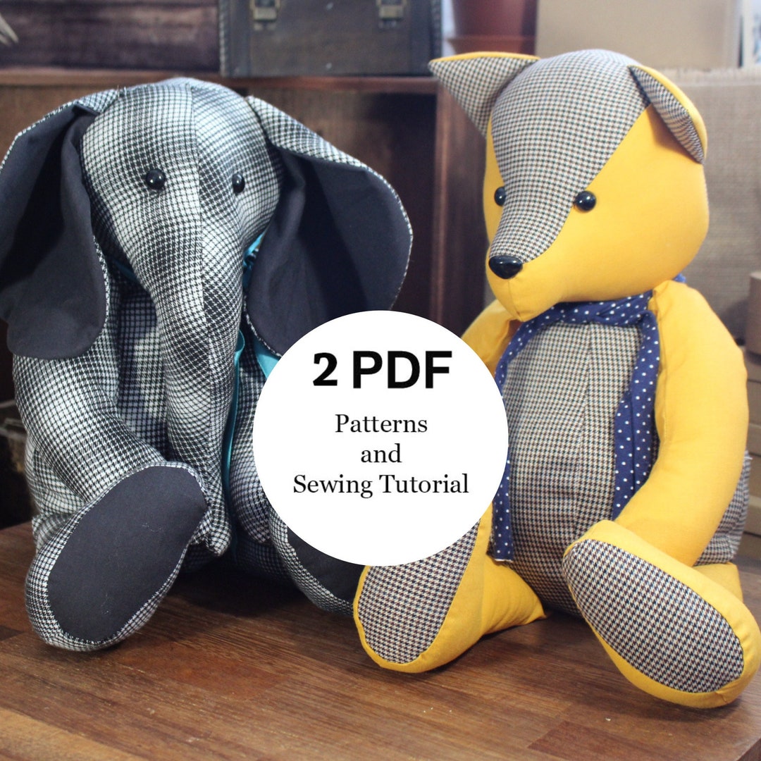 Two Memory Bear Patterns Easy Sewing Pattern Simple Bear Pattern Sewing ...