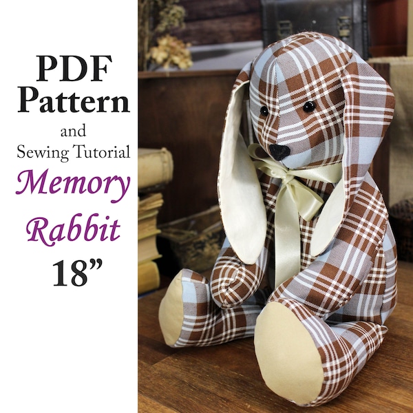 Rabbit Pattern Big Bunny Cute Bunny stuffed animal Fluffy Rabbit PDF Patterns Bunny Pattern Memory Bear Memory Bunny Pattern Sewing Patterns