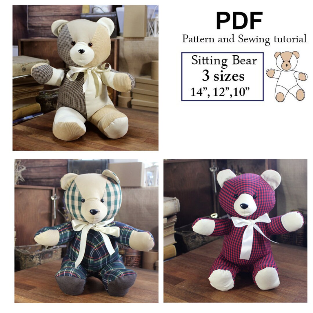 Memory Bear Patterns 3 Sizes 14’’ 12’’ - Etsy UK