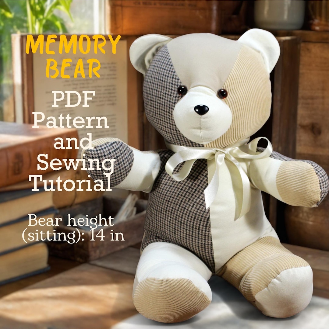 memory-bear-pattern-easy-14-sewing-pattern-simple-bear-pattern-sewing-pattern-pdf-teddy-bear-pattern-keepsake-bear-pdf-pattern-vintage-bear-etsy for Free Printable Memory Teddy Bear Pattern Memory Bear Pattern Easy 14