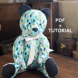 Memory Bear Pattern Easy 14&quot; Sewing Pattern Simple Bear Pattern Sewing Pattern PDF Teddy Bear Pattern Keepsake Bear PDF Pattern Soft Toy