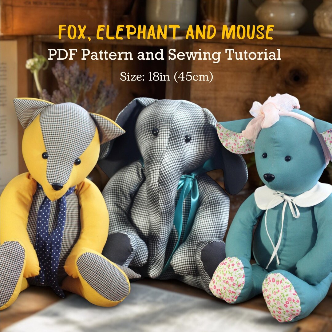 Memory Elephant Pattern Free Memory Toy Sewing Patterns: Fox, Elephant, Mouse (PDF Pattern) - Etsy