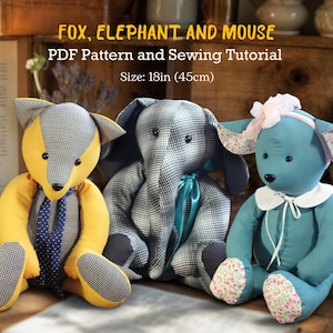 Three Sewing Patterns Memory Bear Patterns Easy Sewing Pattern Simple Bear Pattern Sewing Pattern PDF Teddy Bear Pattern Memory Toy Patterns