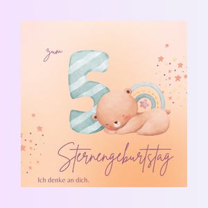 Digitale Karte zum Himmelsgeburtstag im Aquarell-Design, Geburtstag Todestag Jahrestag Grußkarte zum Download Sternenkind Schmetterlingskind