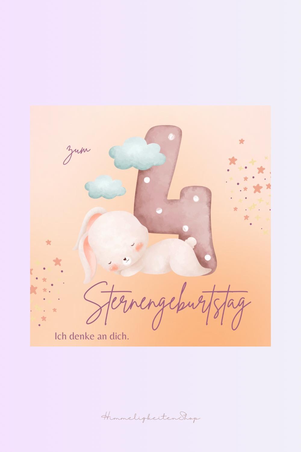 Dabelino Trauerkarte Für Sternenkinder – Mit Rosa Elefant-Motiv, Button Inkl., Für Fehlgeburt & Abschied