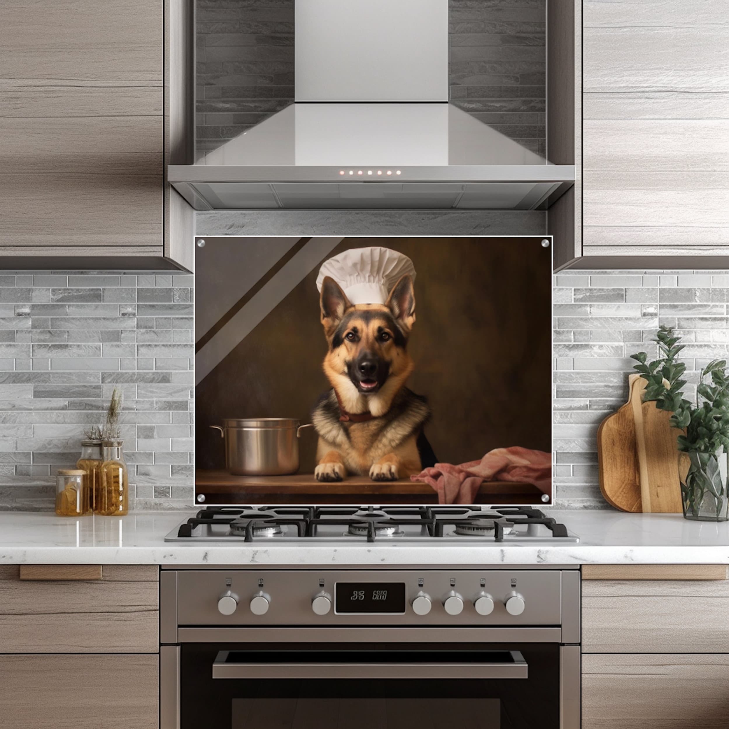 German shepherd glass christmas ornament