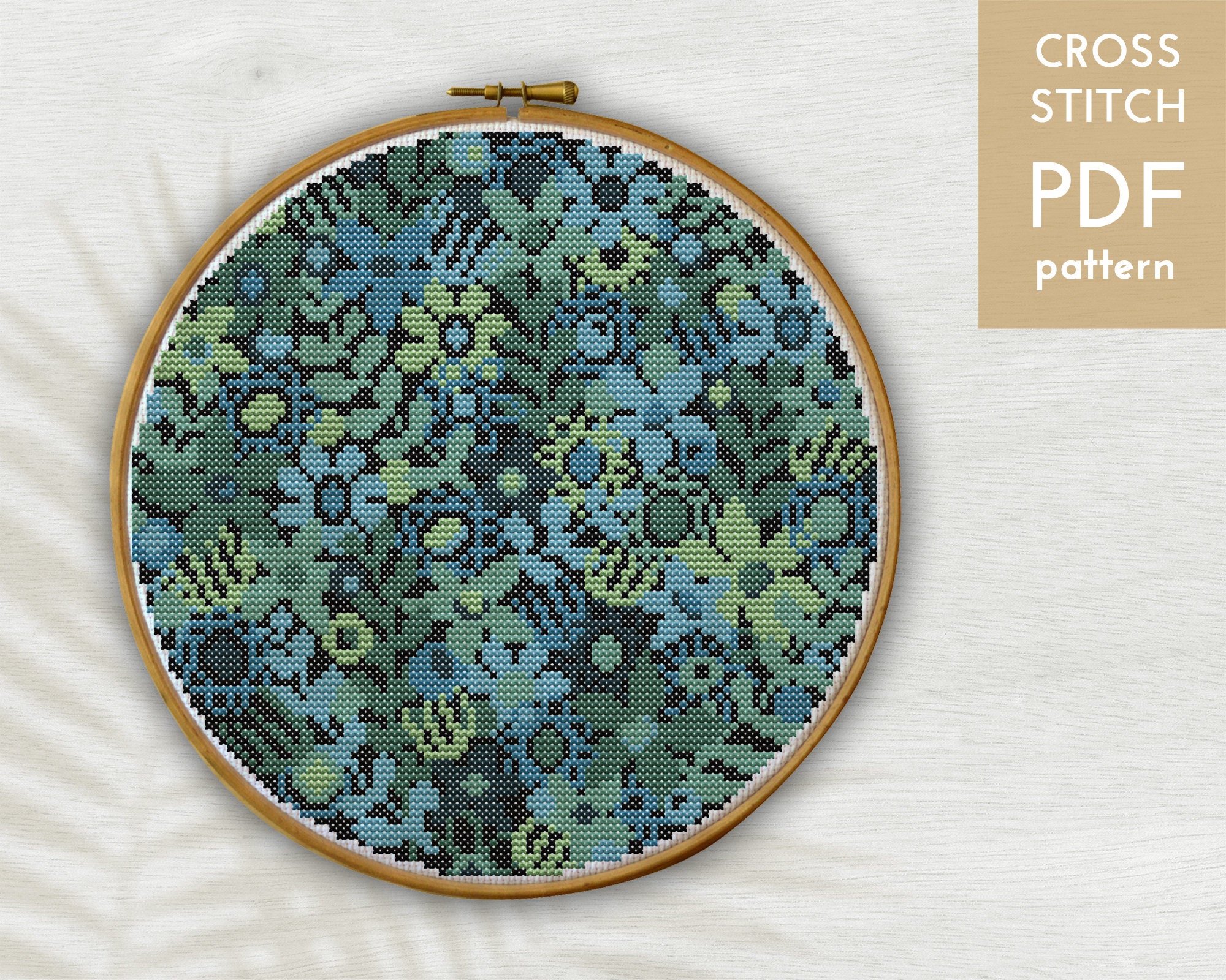 Floral Cross Stitch Pattern: Modern Flower Design (digital PDF) - Etsy