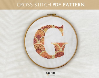 Korsstygnsmönster med bokstaven G: Initialmonogram (PDF)