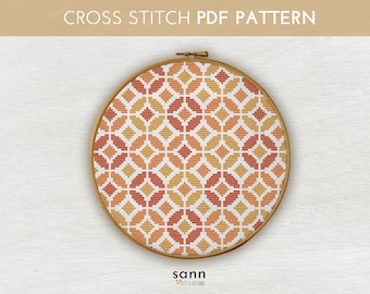 Mosaikmönster med korsstygn: Geometriskt broderi (PDF-mönster)